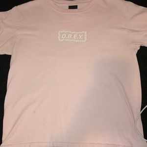 Pink obey shirt
